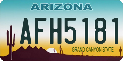 AZ license plate AFH5181