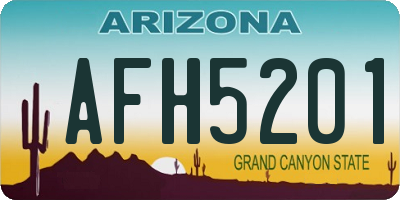 AZ license plate AFH5201