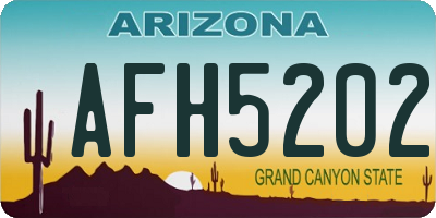 AZ license plate AFH5202
