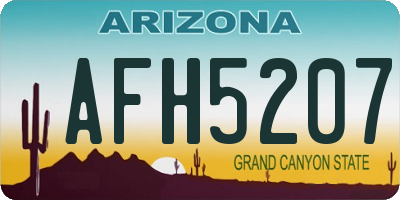 AZ license plate AFH5207