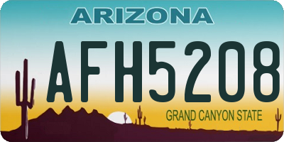 AZ license plate AFH5208
