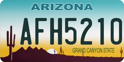 AZ license plate AFH5210