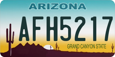 AZ license plate AFH5217