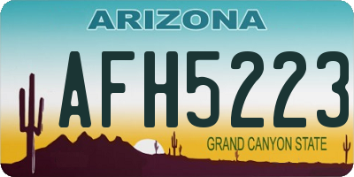 AZ license plate AFH5223