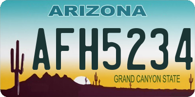AZ license plate AFH5234