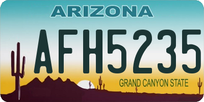 AZ license plate AFH5235