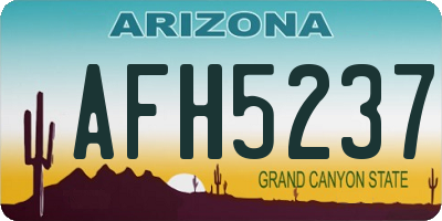 AZ license plate AFH5237