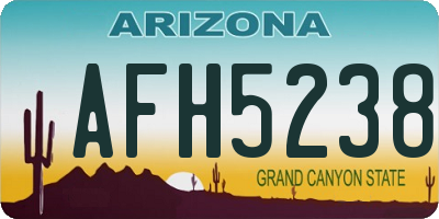 AZ license plate AFH5238