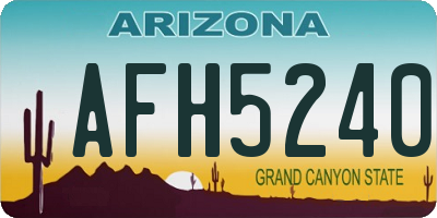 AZ license plate AFH5240