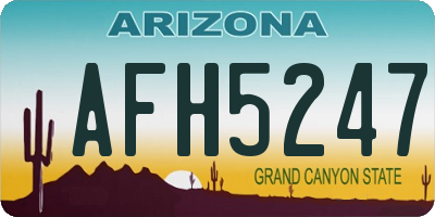 AZ license plate AFH5247