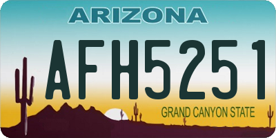 AZ license plate AFH5251