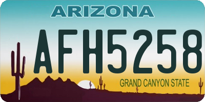 AZ license plate AFH5258