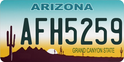 AZ license plate AFH5259
