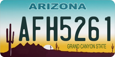 AZ license plate AFH5261