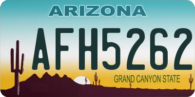 AZ license plate AFH5262