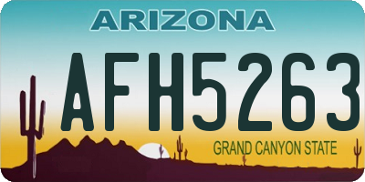 AZ license plate AFH5263