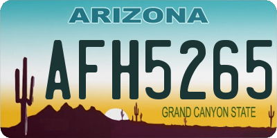 AZ license plate AFH5265