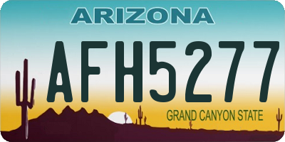 AZ license plate AFH5277