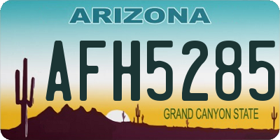 AZ license plate AFH5285