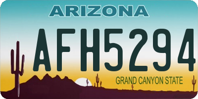 AZ license plate AFH5294