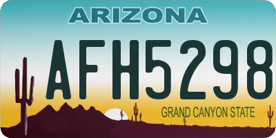 AZ license plate AFH5298