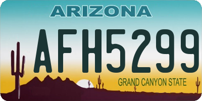AZ license plate AFH5299