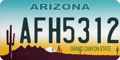 AZ license plate AFH5312