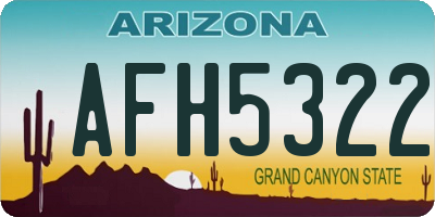 AZ license plate AFH5322