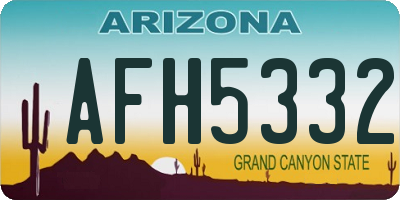 AZ license plate AFH5332