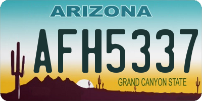 AZ license plate AFH5337