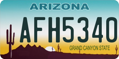 AZ license plate AFH5340