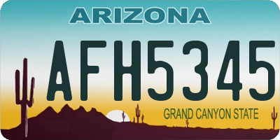AZ license plate AFH5345