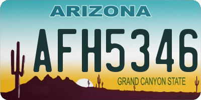 AZ license plate AFH5346