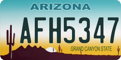 AZ license plate AFH5347