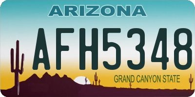 AZ license plate AFH5348