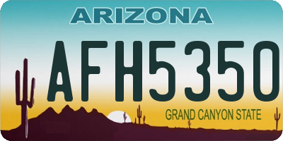 AZ license plate AFH5350