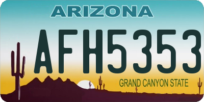 AZ license plate AFH5353