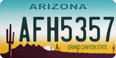AZ license plate AFH5357