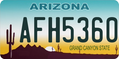 AZ license plate AFH5360
