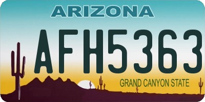 AZ license plate AFH5363