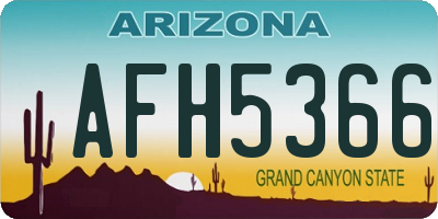 AZ license plate AFH5366