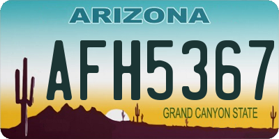 AZ license plate AFH5367