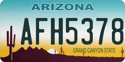 AZ license plate AFH5378