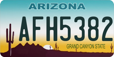 AZ license plate AFH5382