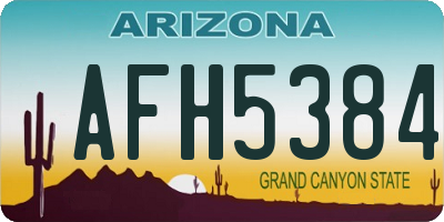 AZ license plate AFH5384