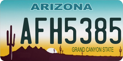 AZ license plate AFH5385