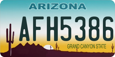 AZ license plate AFH5386