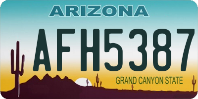 AZ license plate AFH5387