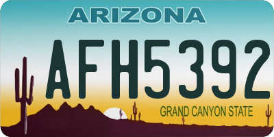 AZ license plate AFH5392