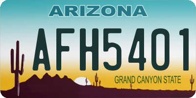 AZ license plate AFH5401